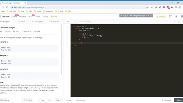 Reverse integer | Leetcode | Competitive Programming | C | C++ | Java смотреть онлайн