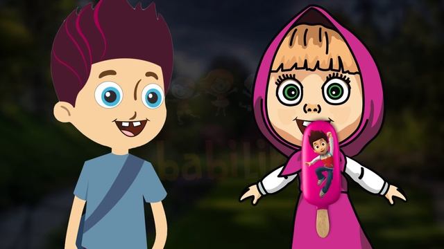 Ryder and Masha Crying For Ice Cream Learn Colors Finger Family Song смотреть онлайн