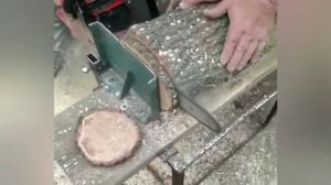 бизнес с нуля / как ровно резать бензопилой?  приспособа для торцевого среза