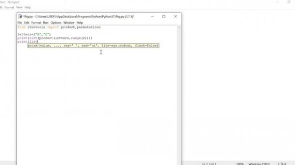 Itertools product and permutations function Example in Python