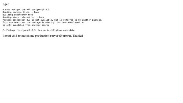 Ubuntu: How do i install postgresql-8.3? смотреть онлайн