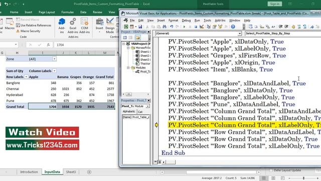 Excel VBA: Format the Pivot Table by Its Structure смотреть онлайн