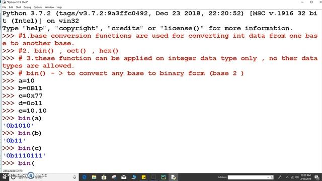 Chapter 02 : 6- Base Conversion Functions in Python | bin() , oct() , hex() functions in Python смотреть онлайн