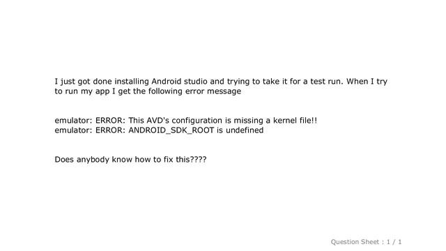 Android : Cannot run emulator in Android Studio смотреть онлайн