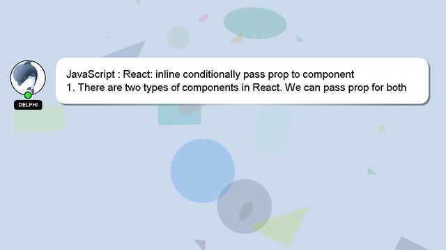 JavaScript : React: inline conditionally pass prop to component смотреть онлайн