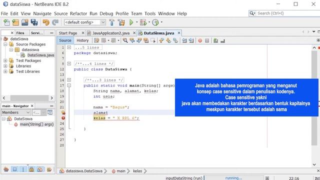 Belajar Dasar Pemrograman Java - TIPE DATA STRING DAN INTEGER смотреть онлайн