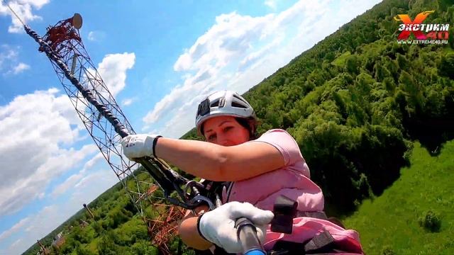 Прыжок с веревкой 65 метров Калуга! Прыгает - Льготина Евгения! Прыжок с тарзанки Калуга! смотреть онлайн