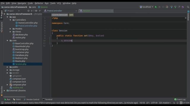 #34 Curso PHP Micro Framework do zero - Classe Session смотреть онлайн
