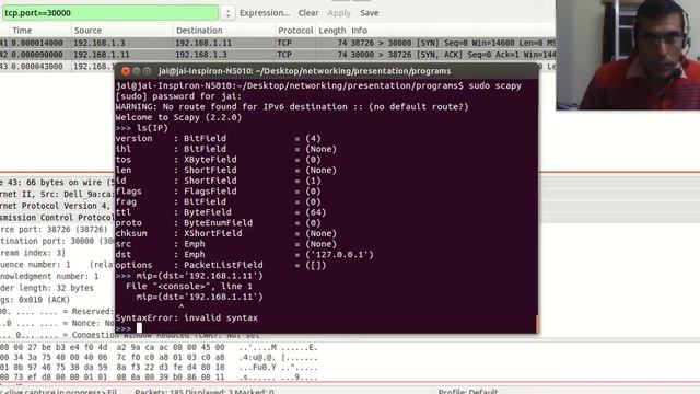 using scapy to disrupt TCP communication смотреть онлайн