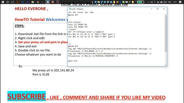 SET PROXY IN WINDOWS USING BATCH FILE IN смотреть онлайн