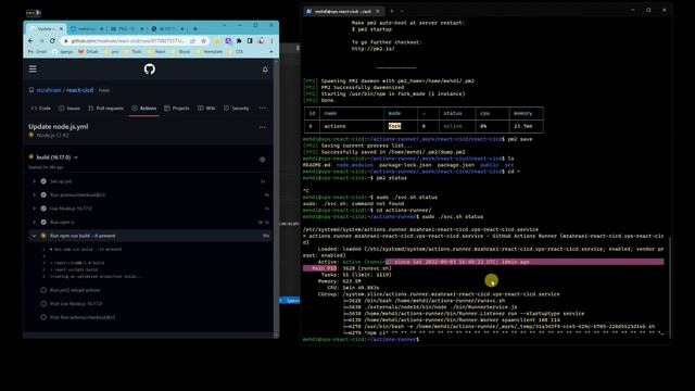 auto deploy React app to GitHub CICD config Linux server, pm2, local docker and Hub Repository смотреть онлайн