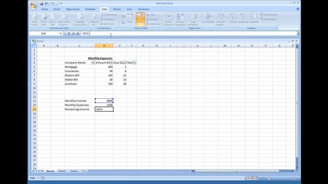 Microsoft Excel - Creating a Simple Expense Sheet смотреть онлайн