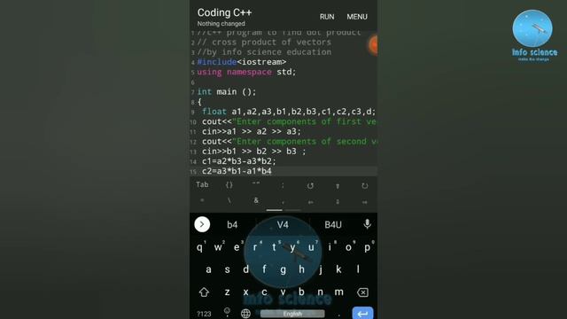 C++ PROGRAMMING TO FIND DOT PRODUCT AND CROSS PRODUCT OF TWO VECTORS.|| #infoscienceeucation смотреть онлайн