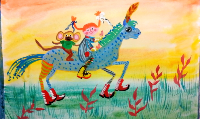 Как нарисовать Пеппи Длинный Чулок смотреть онлайн