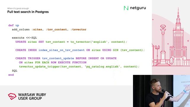 WRUG 09/2019: Marek Parafianowicz: Full text search in Postgres смотреть онлайн