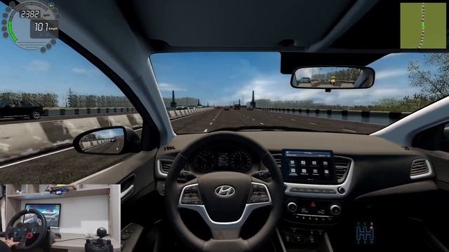 Hyundai Solaris 2 | City Car Driving | Steering Wheel Cam смотреть онлайн