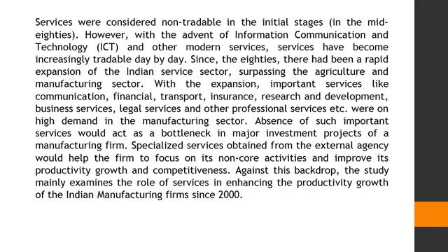 The Role of Services in Total Productivity Growth of Indian Manufacturing Firms A Firm Level Analys смотреть онлайн