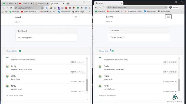 Laravel Chat Realtime With Pusher + Laravel Echo + Vue.js смотреть онлайн