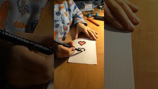 Как нарисовать сердце по клеточкам смотреть онлайн