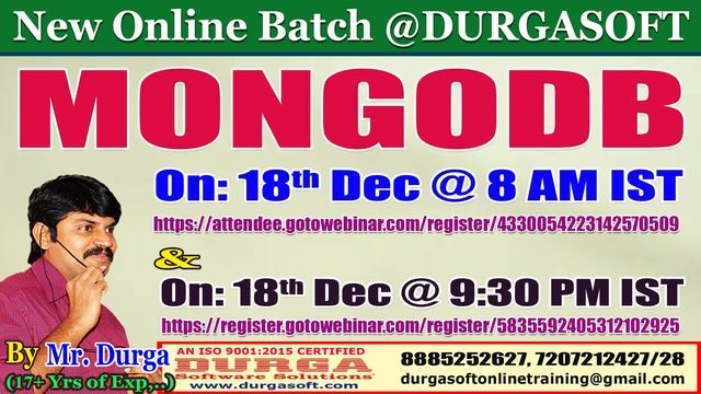 MONGODB Online Training By Mr. DURGA Sir смотреть онлайн