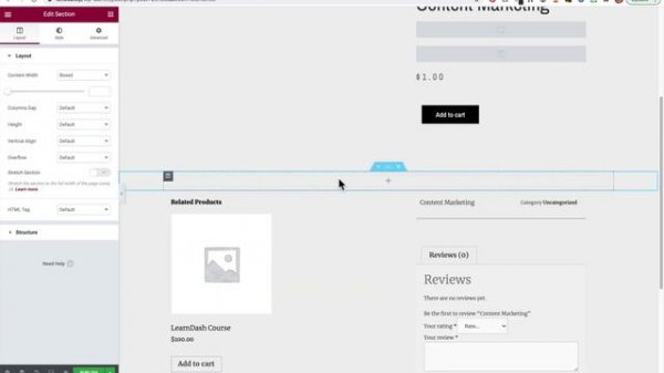 How to Add LearnDash Course Content Dynamically to a WooCommerce Single Product Elementor Template