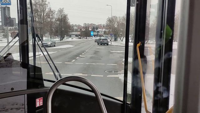 49 маршрут автобуса в Вильнюсе по укороченной трассе в связи перекрытым городом