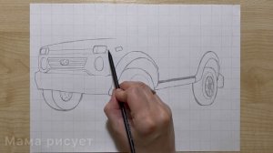 Нарисовать автомобиль Рисуем Ниву / Car easy drawing
