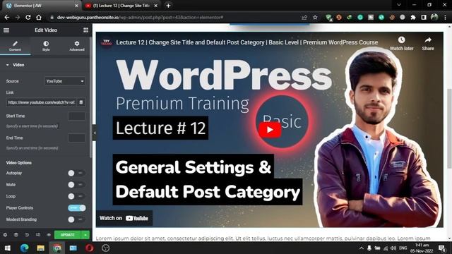 Lecture 4 | Elementor Video & Text Editor Widgets | Inter Level | Premium WordPress Course смотреть онлайн