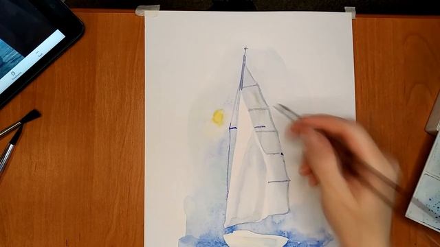БЕЛЫЙ ПАРУС | Рисуем яхту смотреть онлайн