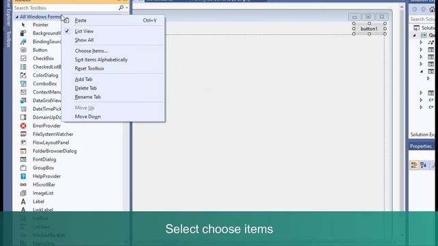 Visual Studio 2019 winform designer toolbox empty problem! смотреть онлайн