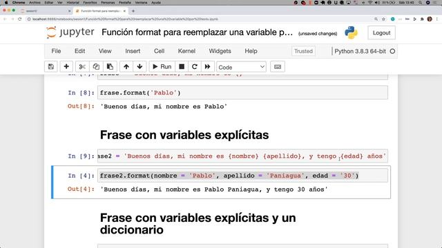 Python: El método format para personalizar cadenas de texto смотреть онлайн