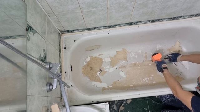 Реставрация ванны жидким акрилом с зачисткой. смотреть онлайн