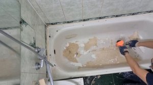 Реставрация ванны жидким акрилом с зачисткой.