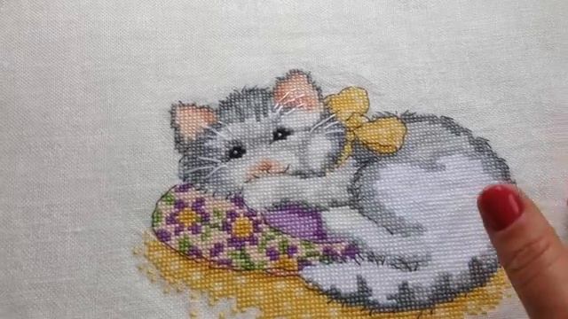 Готовый котёнок от Lesley Teare - СП "Мои любимые коты". Вышивка крестом смотреть онлайн