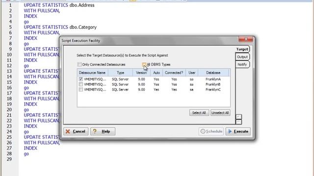 How to run SQL scripts against multiple DBMS targets in a single operation смотреть онлайн