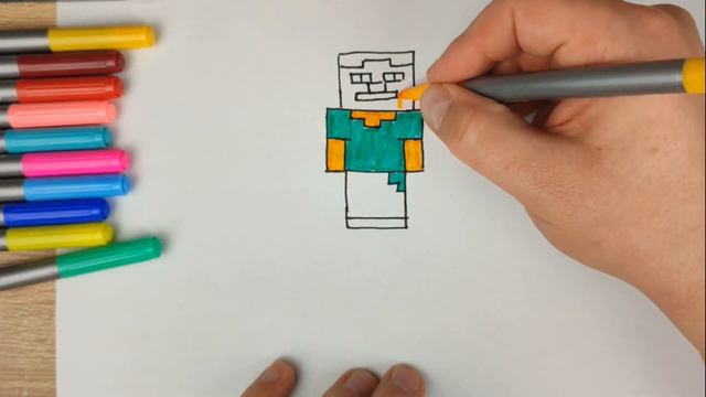 How to draw Steve from minecraft смотреть онлайн