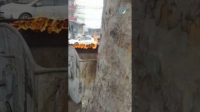Marneuli şəhəridə zibil konteynerlərindən birini yandırılıb смотреть онлайн
