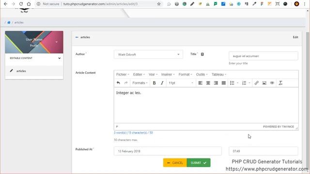 PHP CRUD Tutorial - Generate Bootstrap admin panel CREATE / UPDATE Forms - PHPCG смотреть онлайн