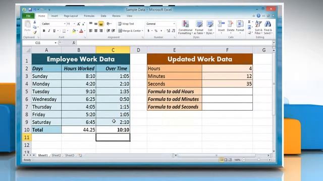 How to Add or Sum Time units in Microsoft® Excel 2010 смотреть онлайн