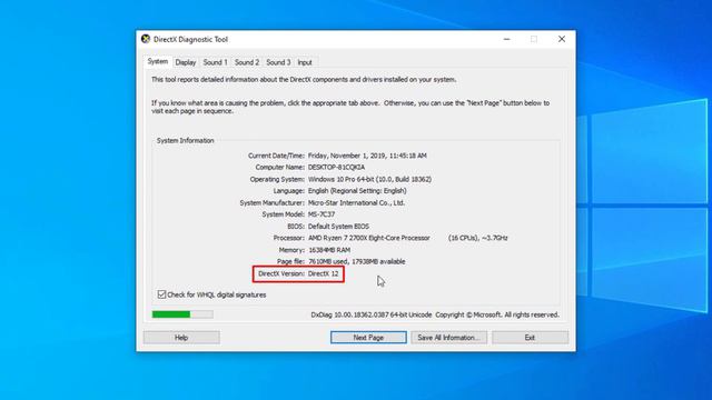 How to check directX version Windows смотреть онлайн