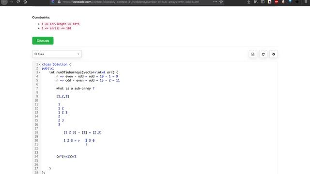 LeetCode | Biweekly Contest 31 | Problem: Number of Sub-arrays With Odd Sum смотреть онлайн