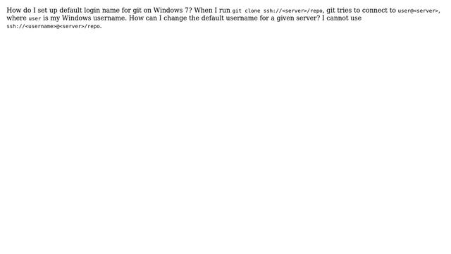 Default login name for git смотреть онлайн