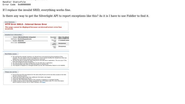 GIS: How to handle 500 Internal Server Error with ESRI Silverlight API? смотреть онлайн
