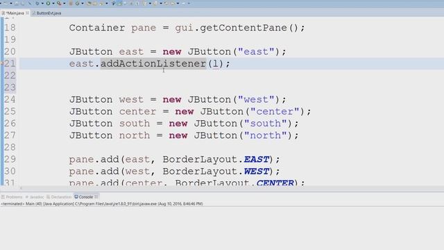 ActionListener (Event Driven Programming Java Swing) смотреть онлайн