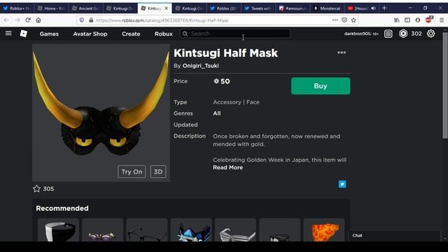 Ancient Golden Katanas & Kintsugi Oni Horns | Roblox смотреть онлайн