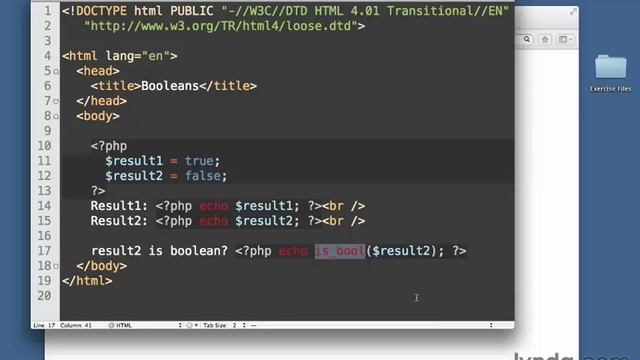 [Lynda.com] PHP & MySQL - Изучение типов данных - 34 - Булевы смотреть онлайн