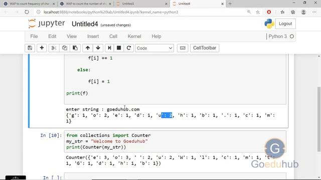 WAP to count the number of characters in the string and store them in a dictionary data structure смотреть онлайн