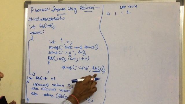 C Program to generate Fibonacci Sequence using recursion смотреть онлайн