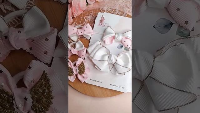 Бантики из лент, резинки для волос смотреть онлайн