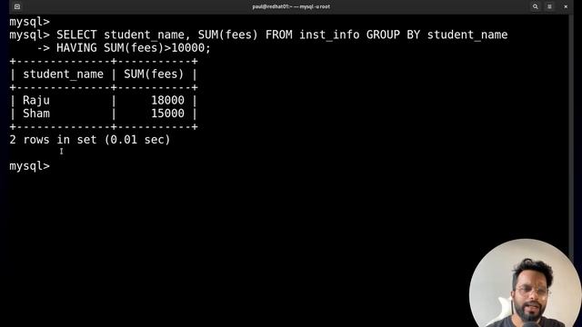 Video - 76 | MySQL - HAVING Clause, WITH ROLLUP Concept | MPrashant смотреть онлайн